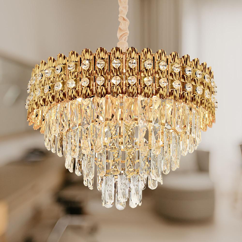 Hänglampa med kristaller G058-CP 60CM GULD