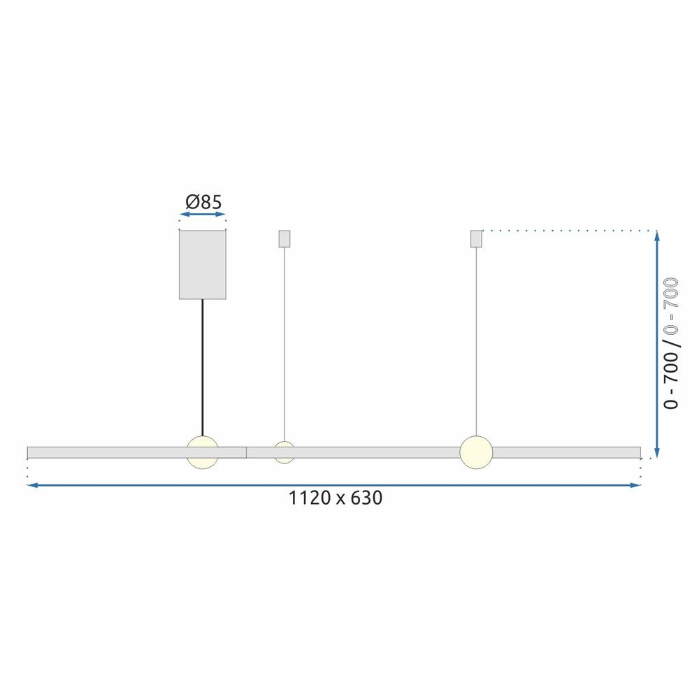 Lampa Ring 3 LED + fjärrkontroll APP752-30-40-50 Svart