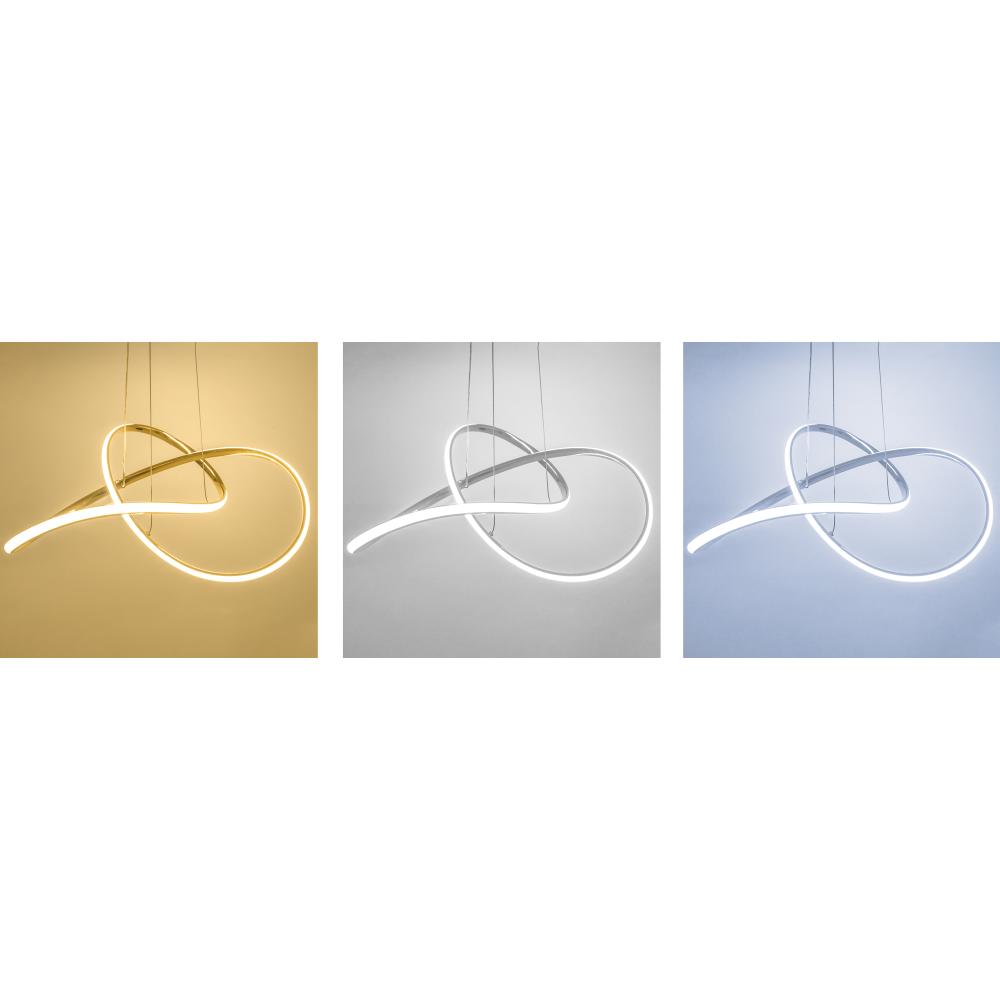 TAKLAMPA HÄNGANDE RING MODERN LED + FJÄRRKONTROLL APP393-CP KROM