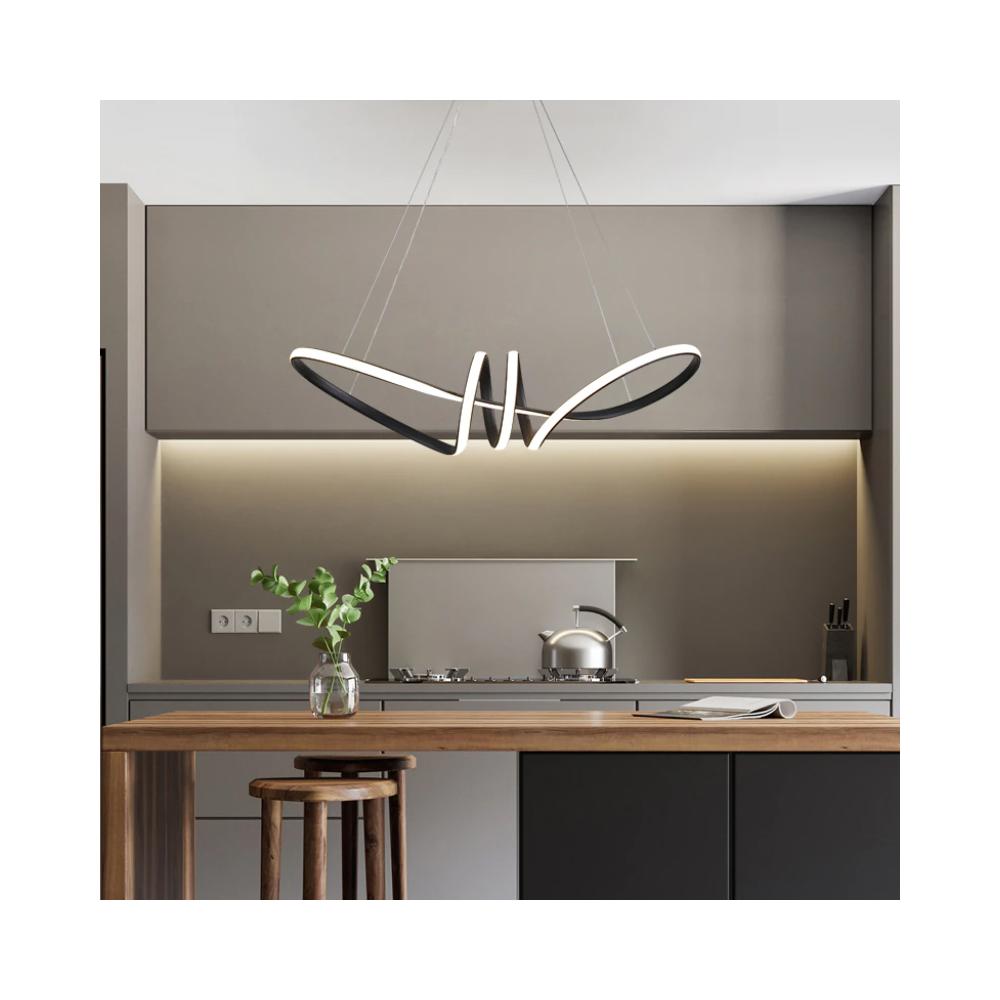 Modern taklampa LED + FJÄRRKONTROLL APP823-CP Svart