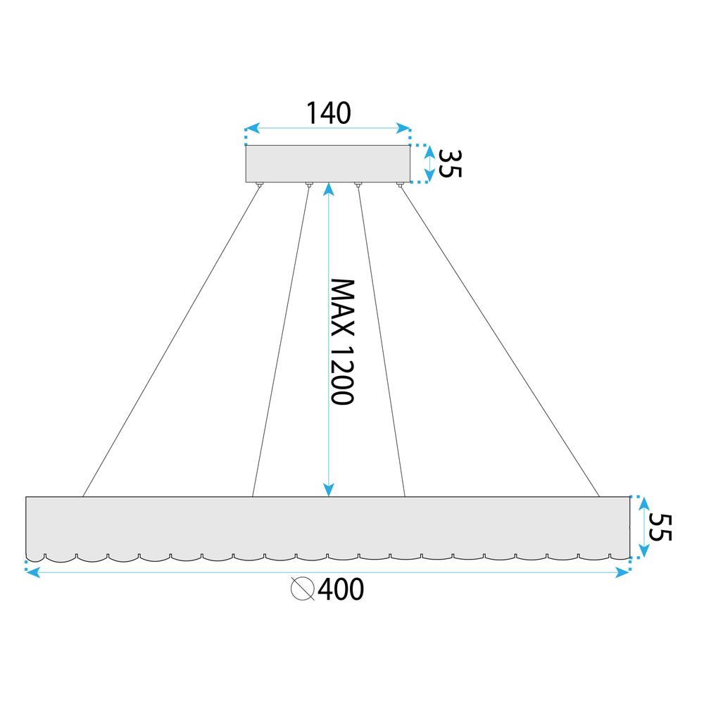 HÄNGLAMPA LED MS018-CP Roséguld 40 cm