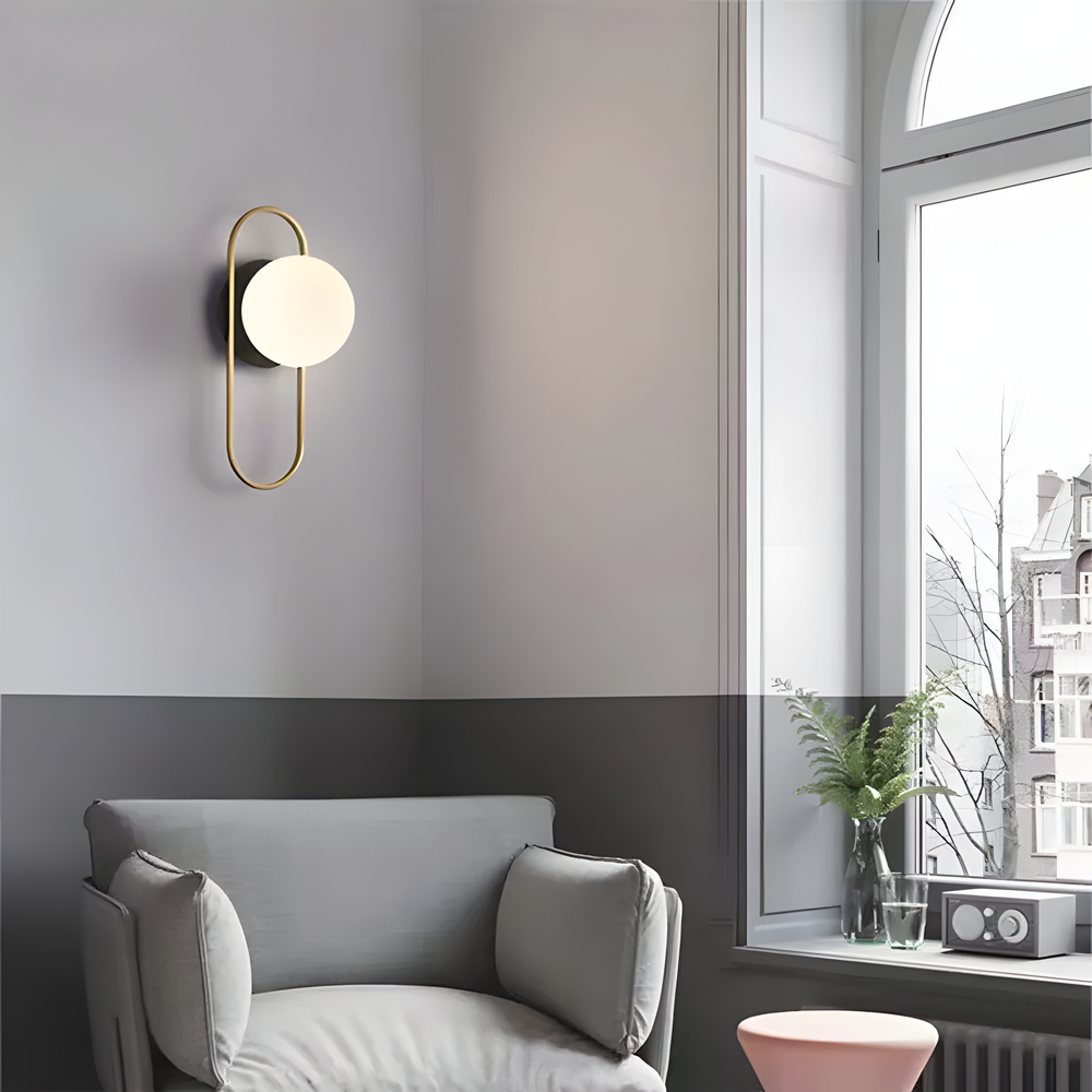 VÄGGLAMPA VÄGGLJUS APP1756-1W BORSTAT GULD VIT
