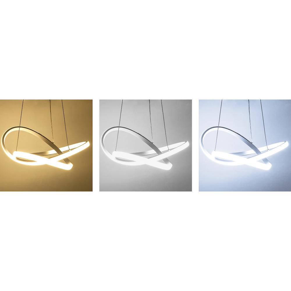Taklampa Pendel Ring Modern LED + Fjärrkontroll APP392-CP Vit