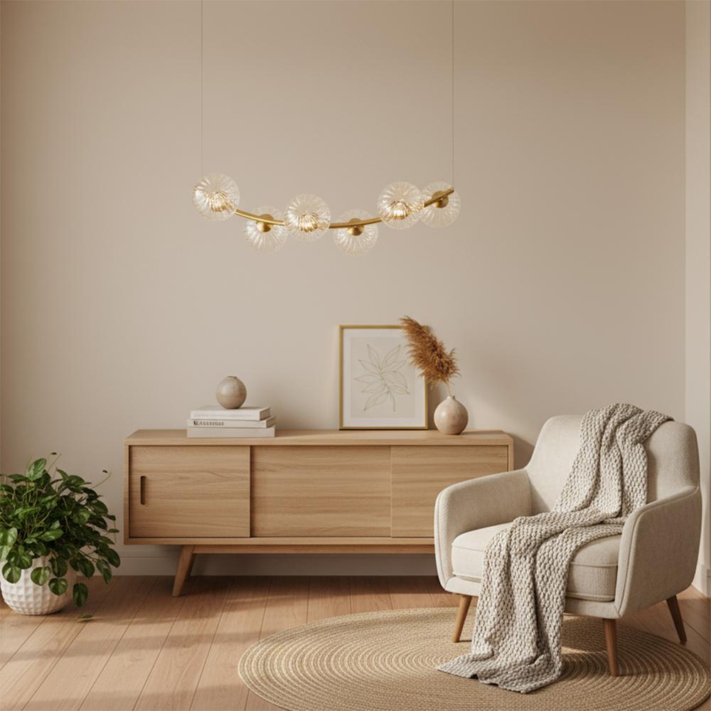 HÄNGENDE TAKLAMPA G133-6CP Guld