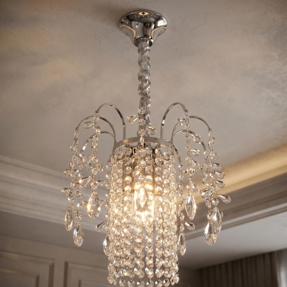 Kristall-pendellampa SWE089-CP 30cm CHROME