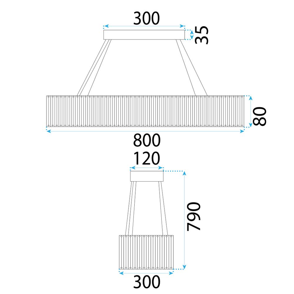 TAKPLAFOND HÄNGANDE LED APP1547-CP KROM
