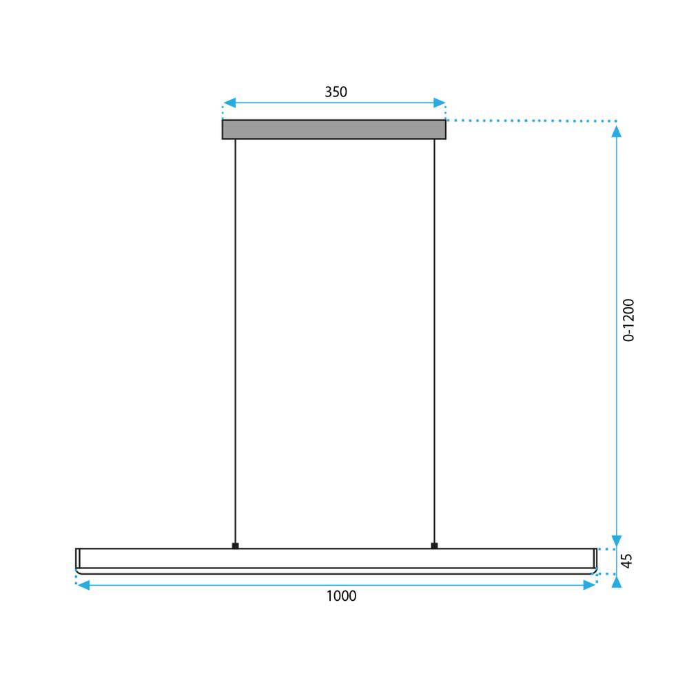 Hängande LED-taklampa APP1448-CP Svart 100 cm