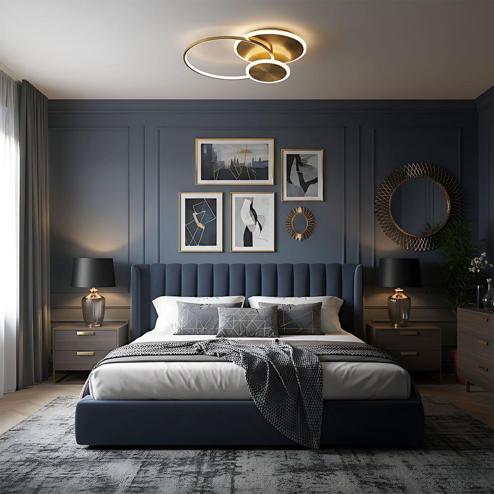 Taklampa APP1711-C LED-plafond Borstad Guld + fjärrkontroll