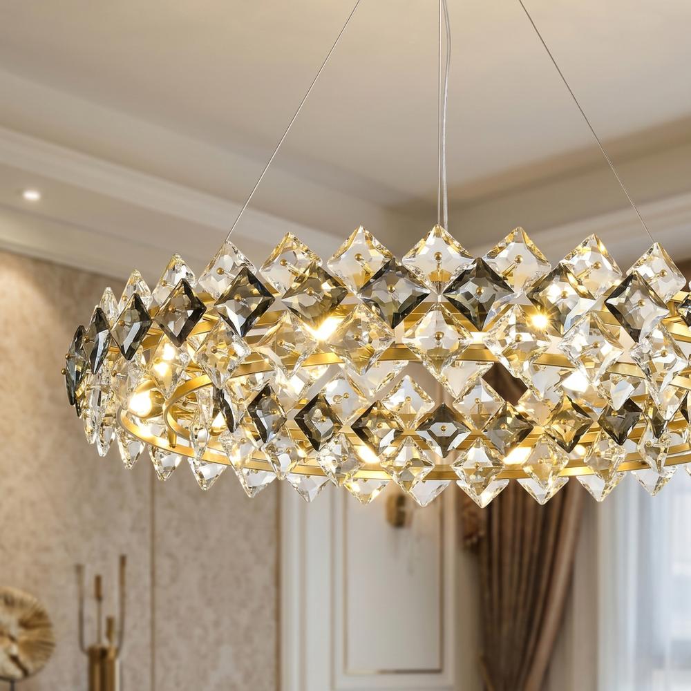 Kristall-pendellampa SWE094-CP 60cm Gold