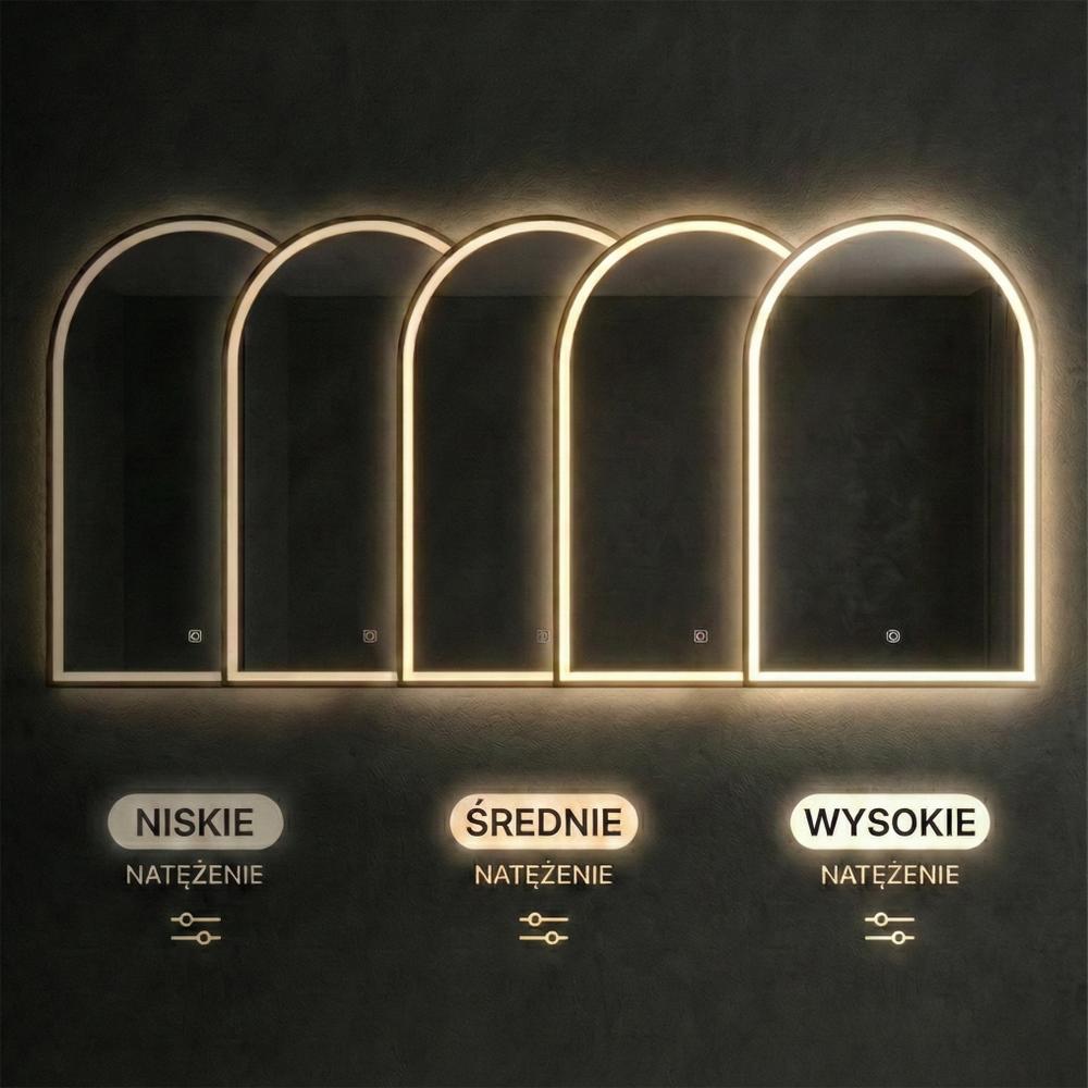 VÄGG-SPEGEL LED 60x100cm DART GULD