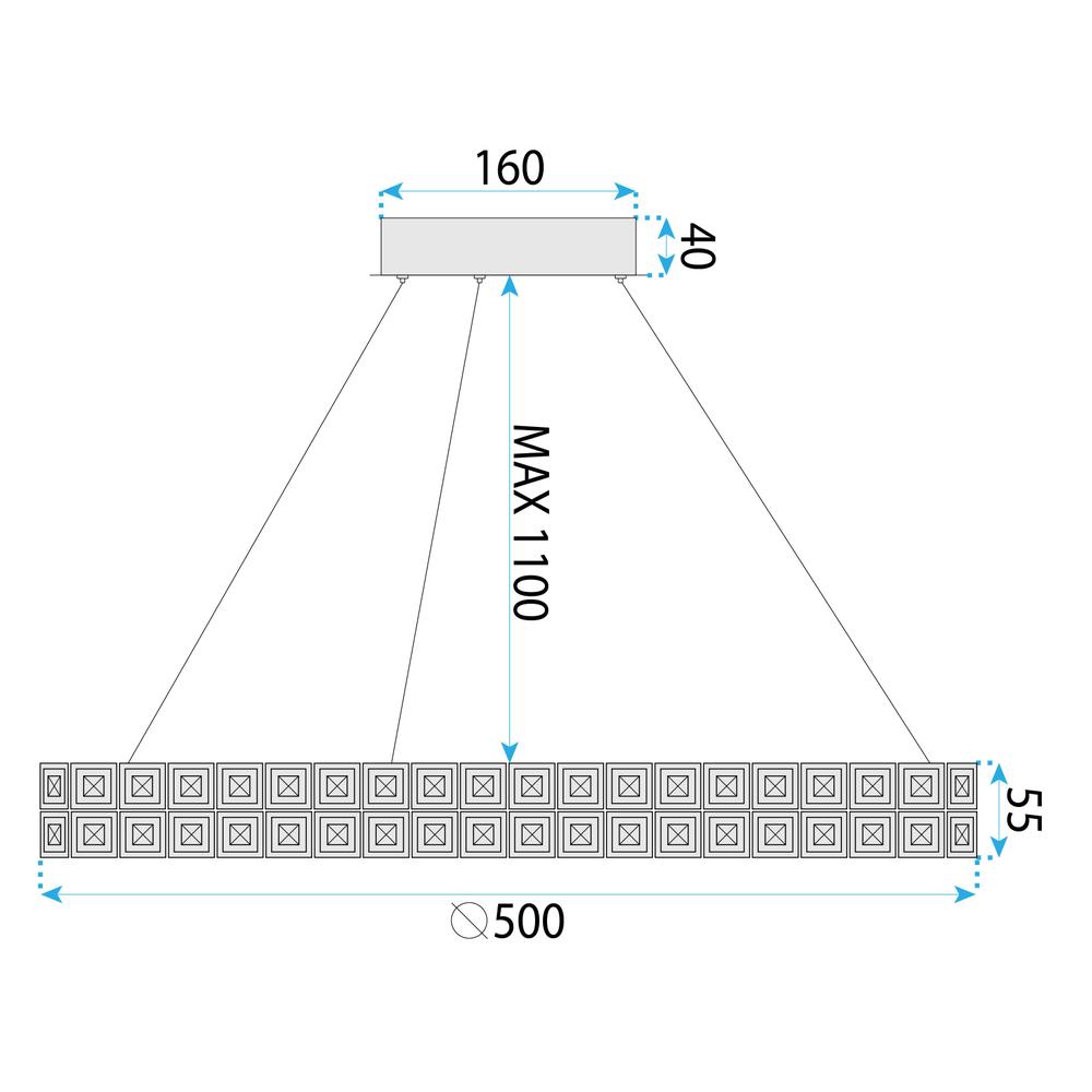 HÄNGLANDE LED-LAMPA MS005-CP 50 cm Krom
