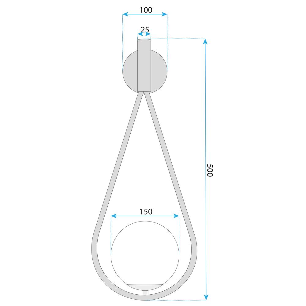 Vägglampa Klot Glas G094-1W Guld Vit