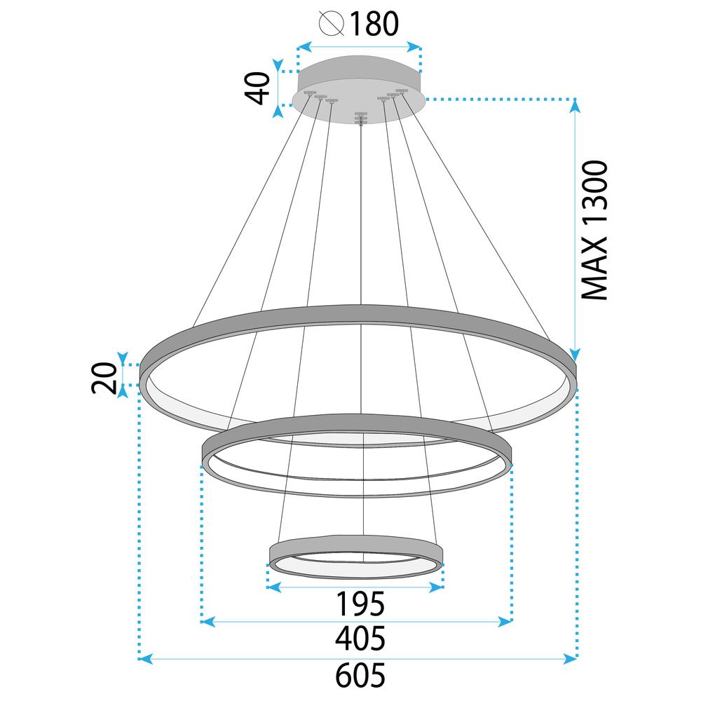 TAKLAMPA HÄNGANDE LED LHJ013-CP3 Svart