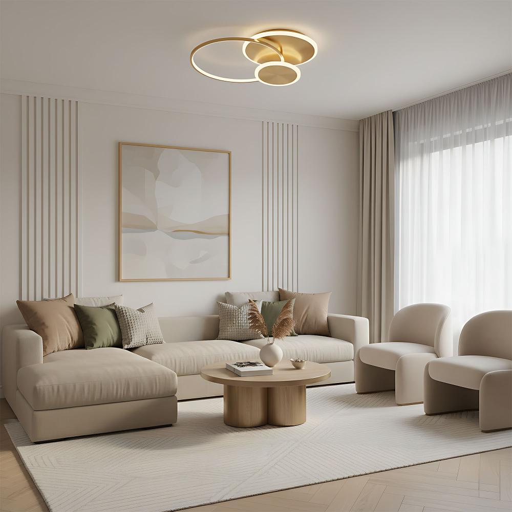 Taklampa APP1711-C LED-plafond Borstad Guld + fjärrkontroll