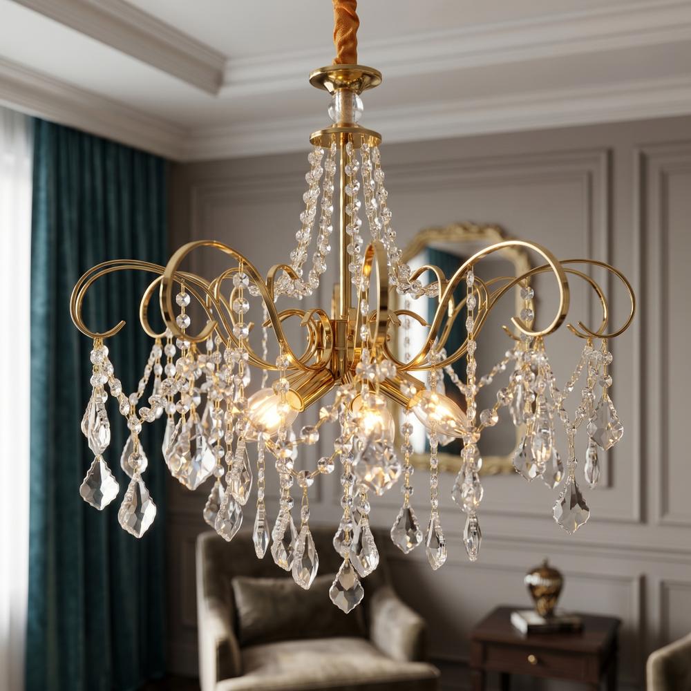Kristall-pendellampa SWE081-CP 60cm GOLD