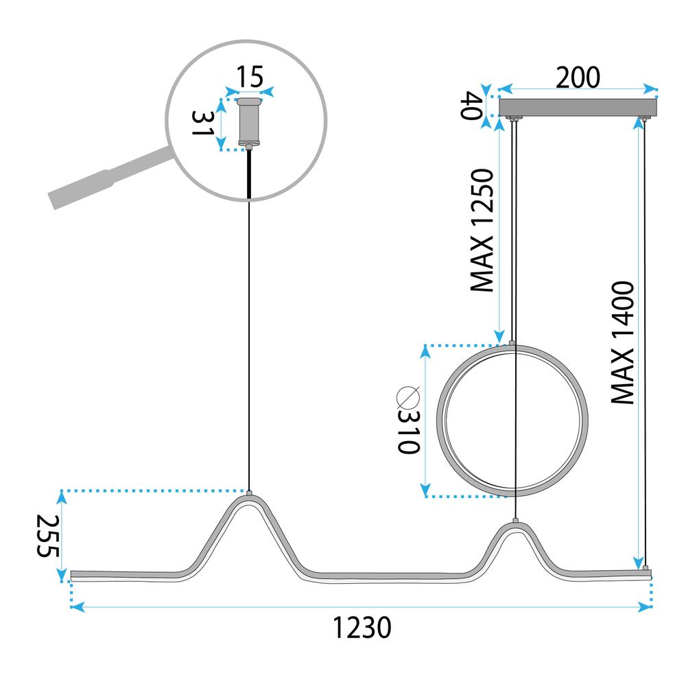 HÄNGLAMP LED LHJ022-CP 120 cm GULD