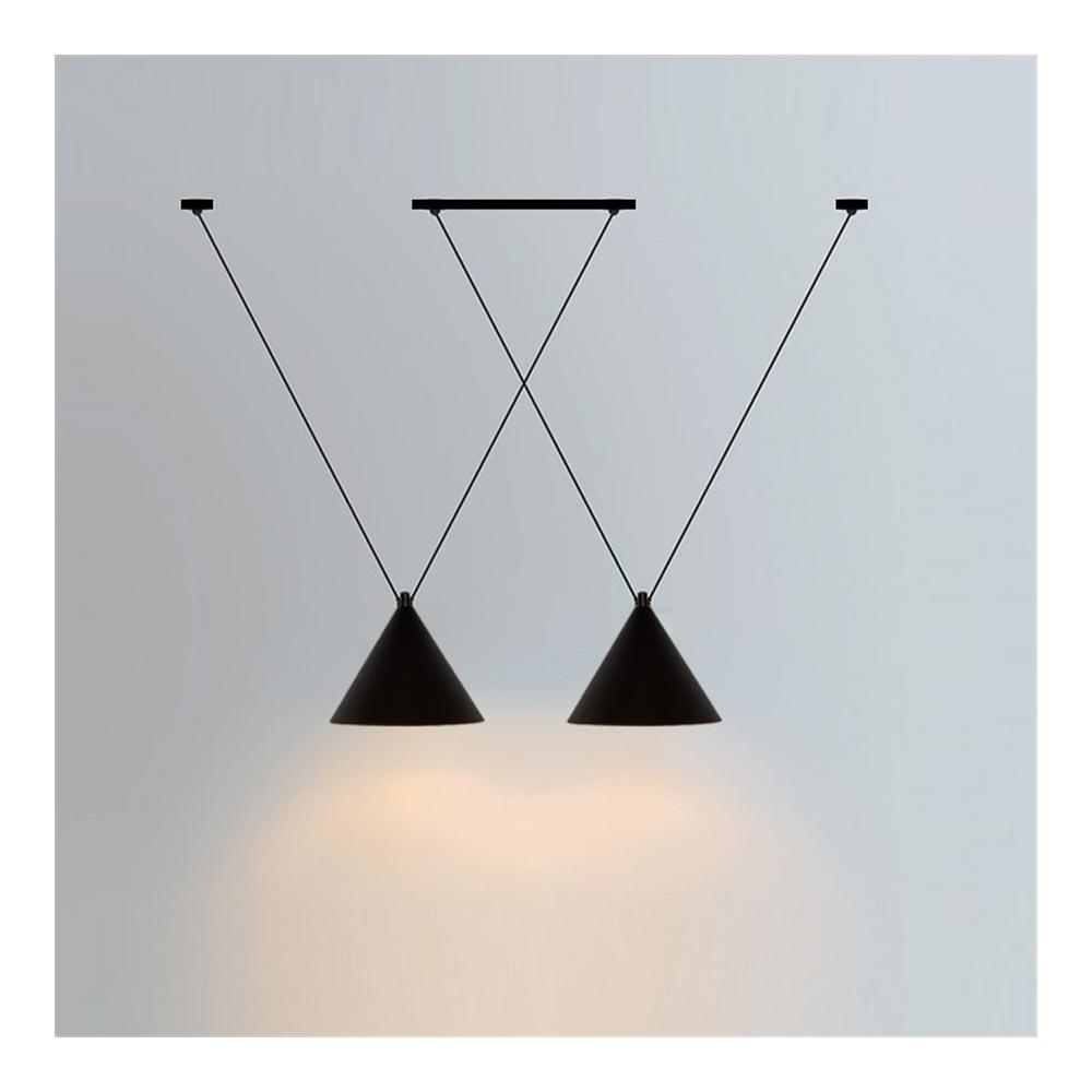 Hängande taklampa i loftstil APP548-2CP Svart