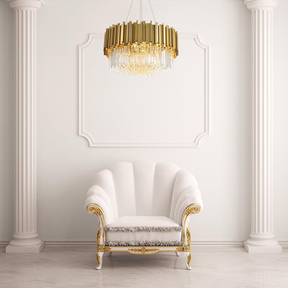 Kristalltaklampa APP601-C Guld