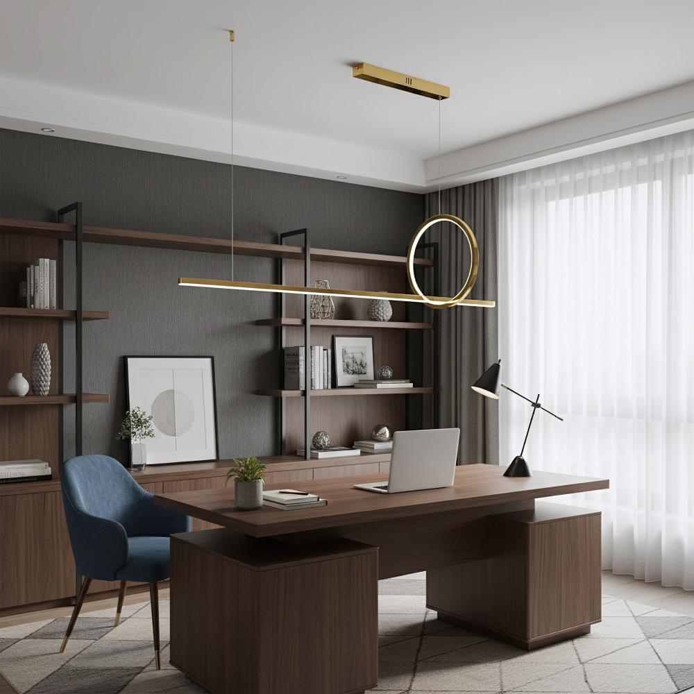 LAMPA SUFITOWA WISZĄCA LED LHJ111-CP C ZŁOTA SZCZOTKOWANA