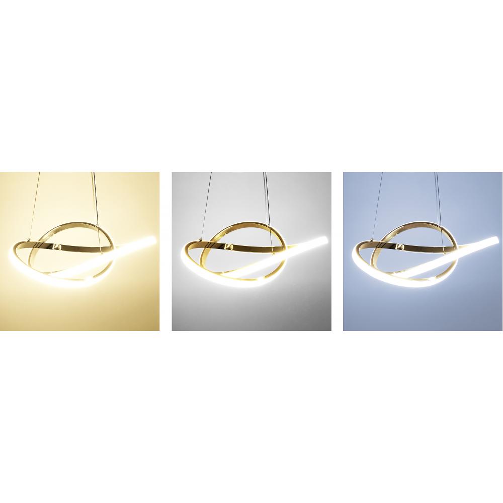 Taklampa Takpendel Ring Modern LED + Fjärrkontroll APP390-CP Guld