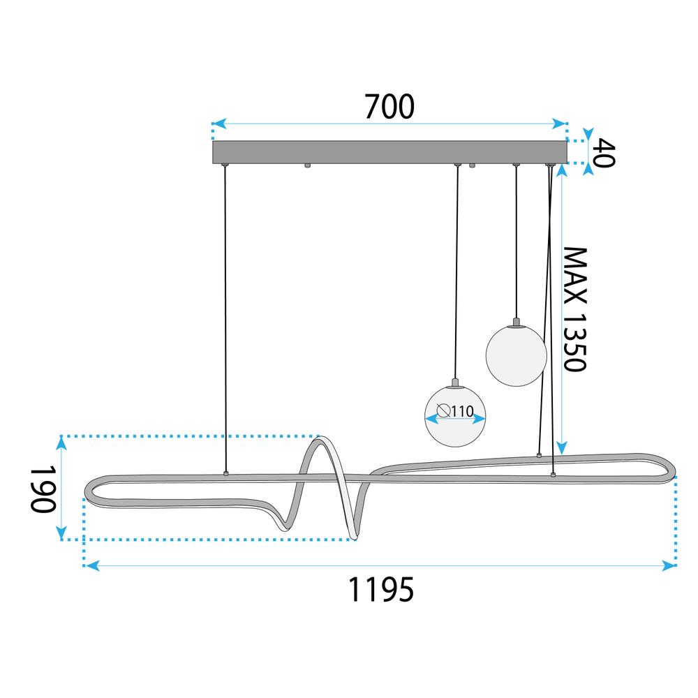 HÄNGANDE LED TAKLAMPA LHJ039-CP BORSTAD GULD
