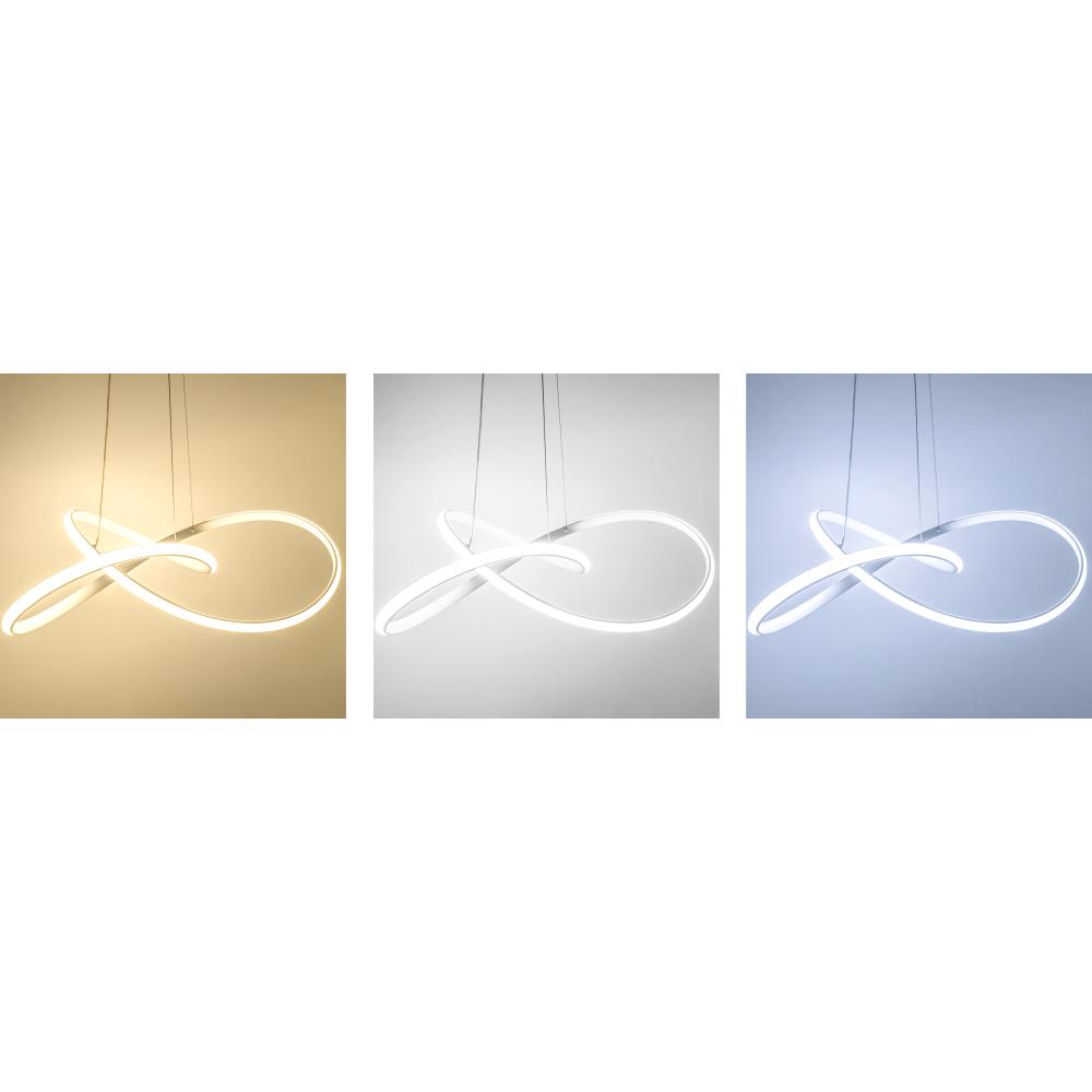 Taklampa Hängande Ring Modern LED + Fjärrkontroll APP396-CP Vit