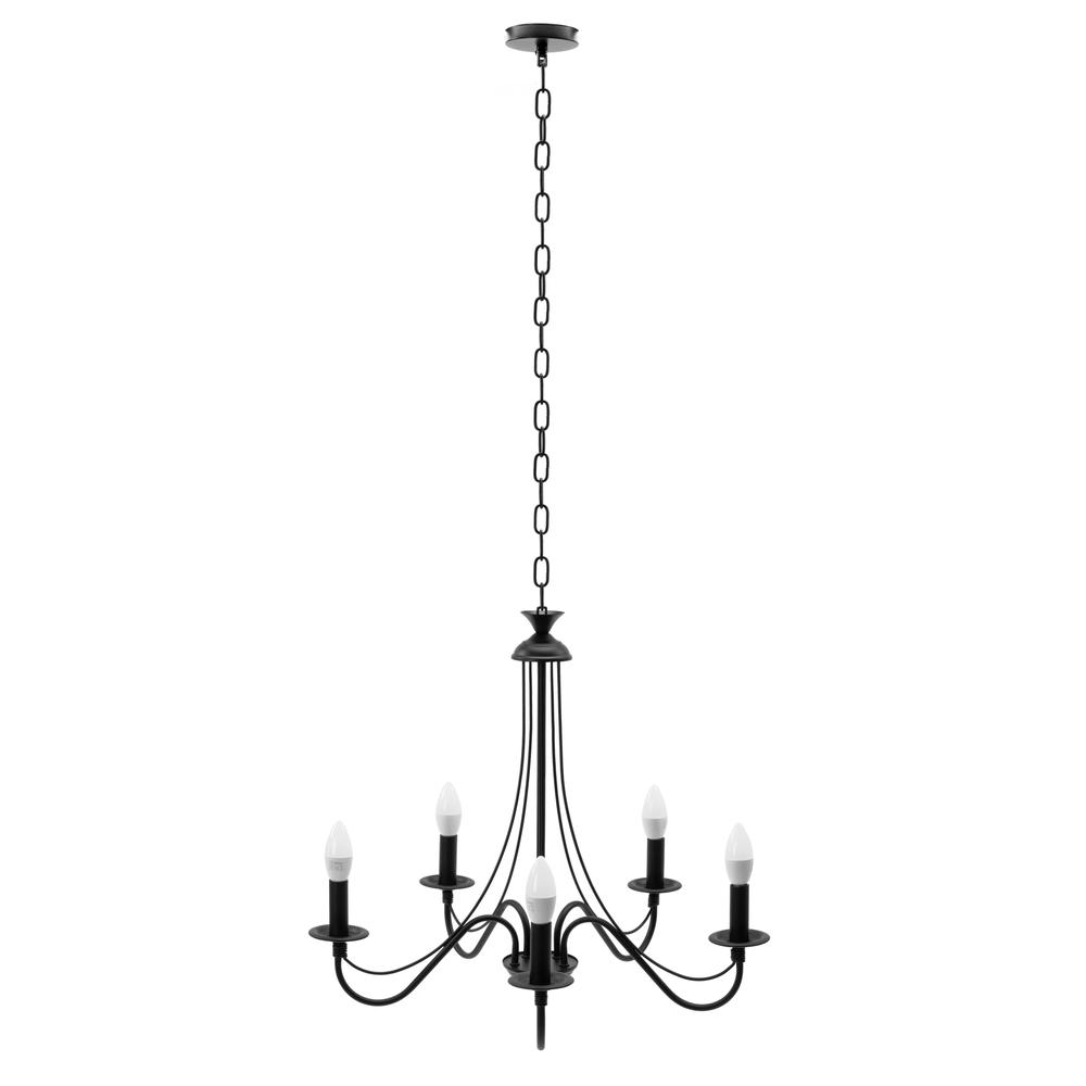 Rustik Takpendlad Lampa APP647-5CP Svart