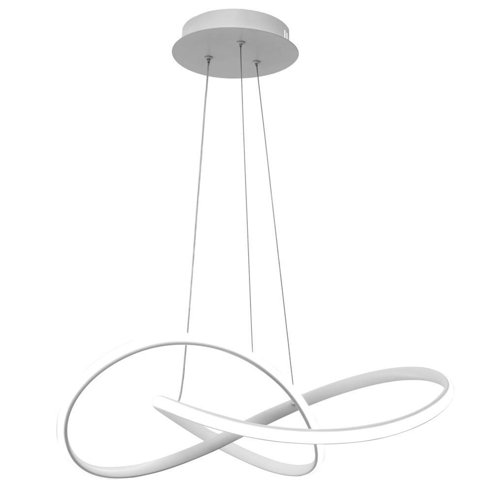 Taklampa Hängande Ring Modern LED + Fjärrkontroll APP396-CP Vit