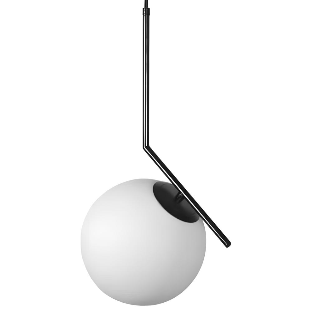 Taklampa Hängande Glasglob G107-1W Svart Vit
