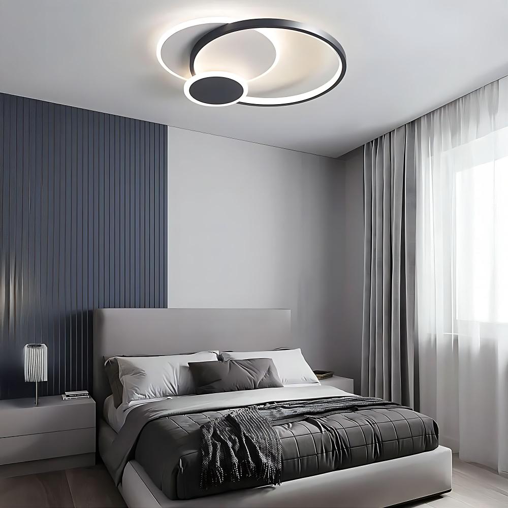 Taklampa APP1709-C LED-plafond Svart + fjärrkontroll