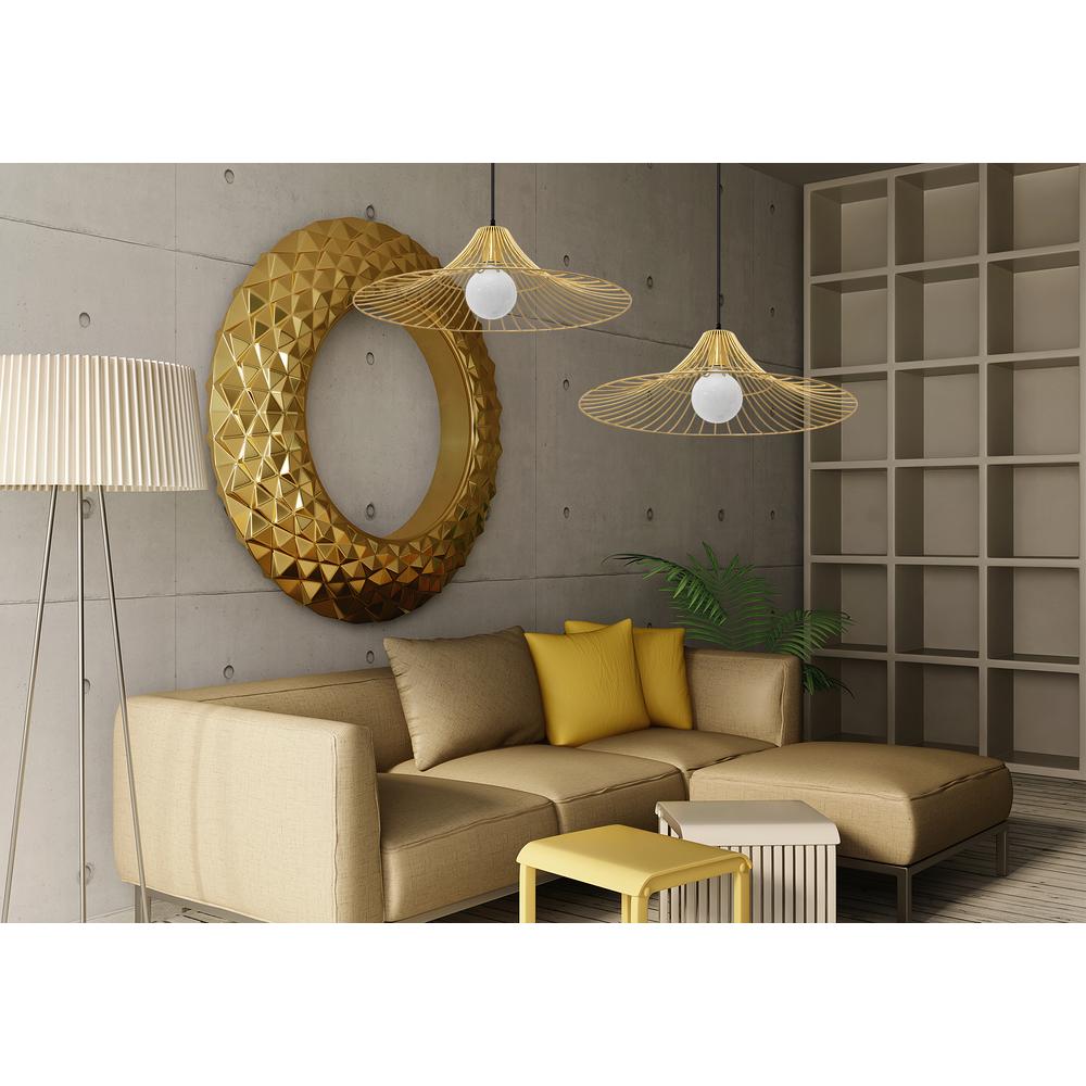Platt Rund Hängande Taklampa Loft APP499-1CP Guld