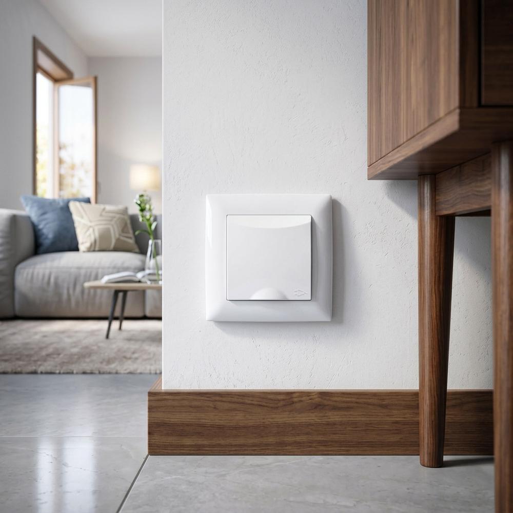 Vienvietīga rozete ar zemējumu un vāciņu OSTE JNH005-G White