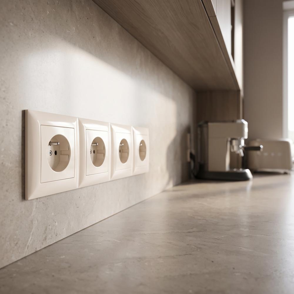 Cadre quadruple pour prises OSTE JNH016-4F Beige
