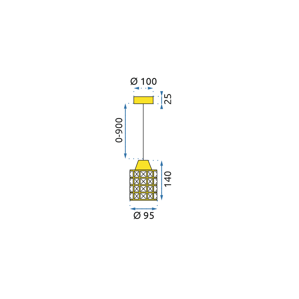 Taklampa Kristall APP724-1CP Guld
