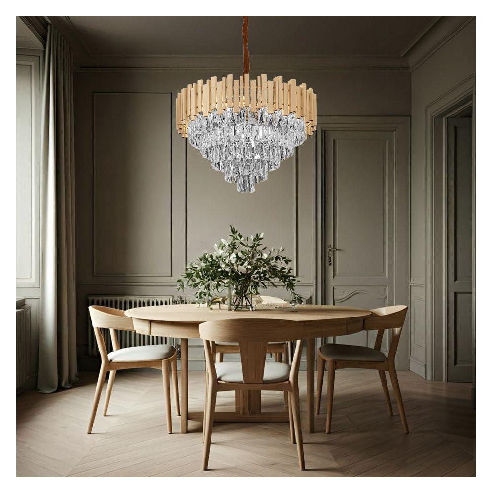Hänglampa med kristaller G053-CP 80CM Guld