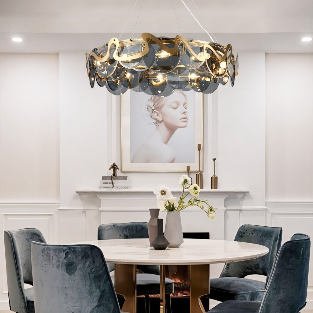 Hängande taklampa APP1545-8CP Borstad Guld