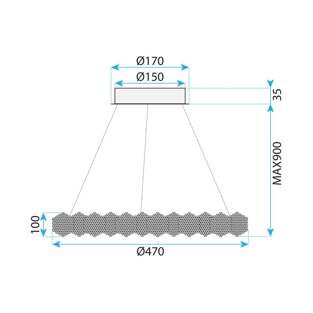 HÄNGLAMPA LED MS016-CP Krom 47 cm