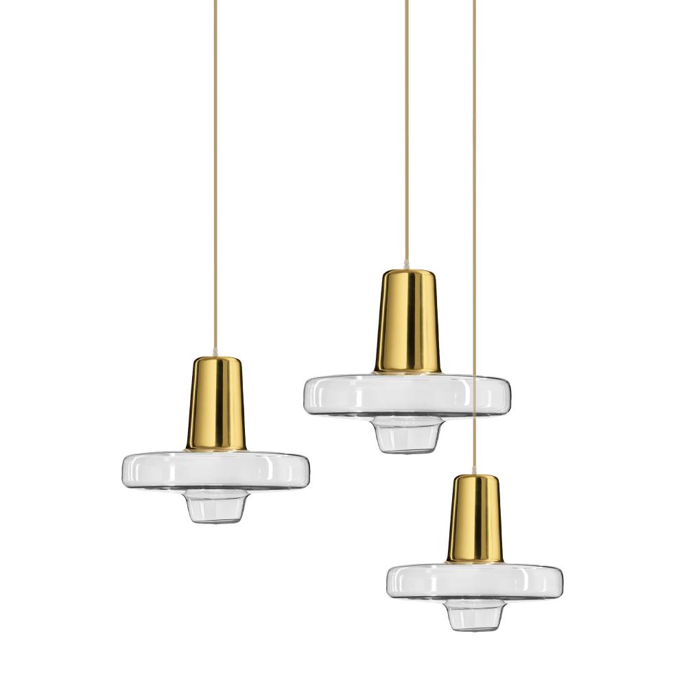 Hänglampa i Glas och Metall LED APP553-1CP Guld
