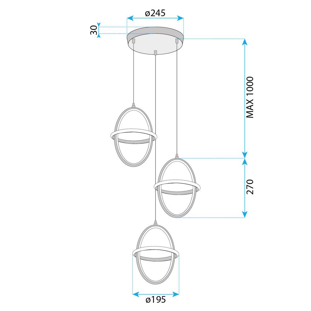 HÄNGLANDE LED-LAMPA G064-3CPR Guld