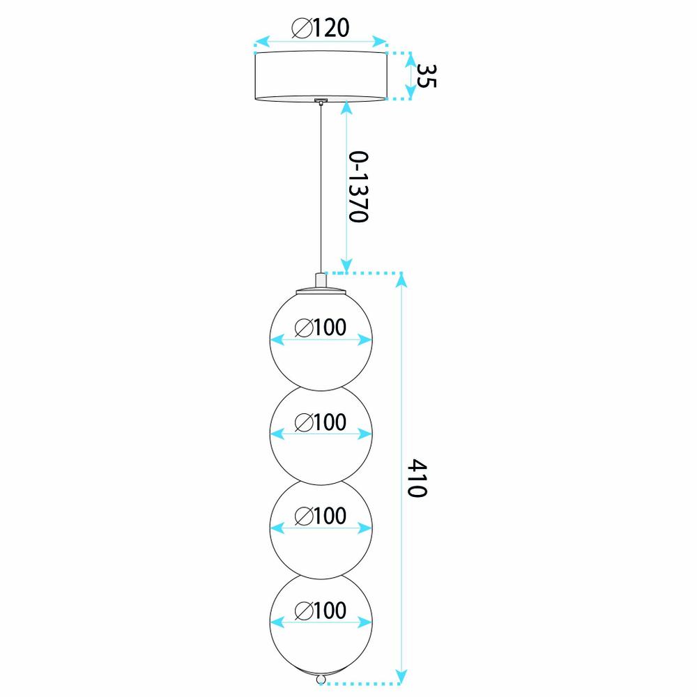 LED taklampa pendel LHJ118-4CP borstat guld