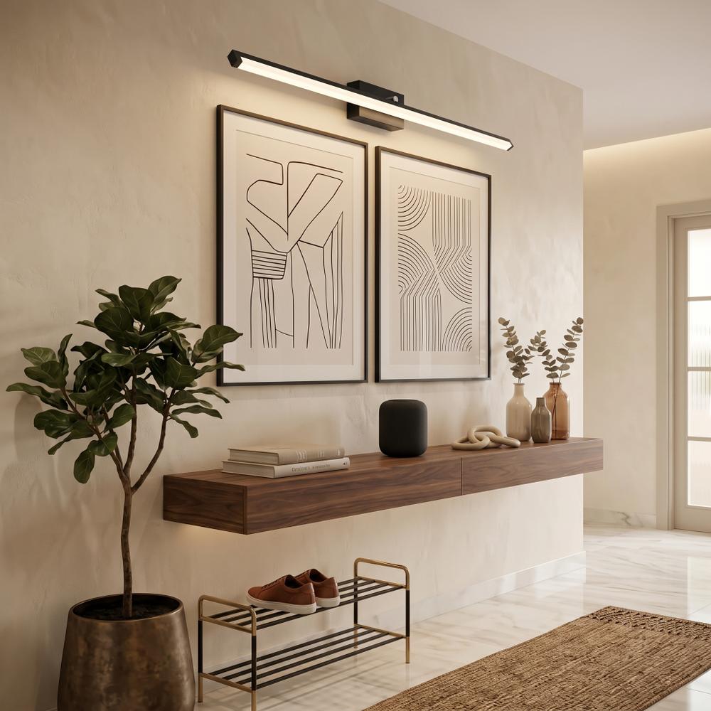 LED vonios sieninė lempa virš veidrodžio 20W 100CM APP375-1W JUODAS