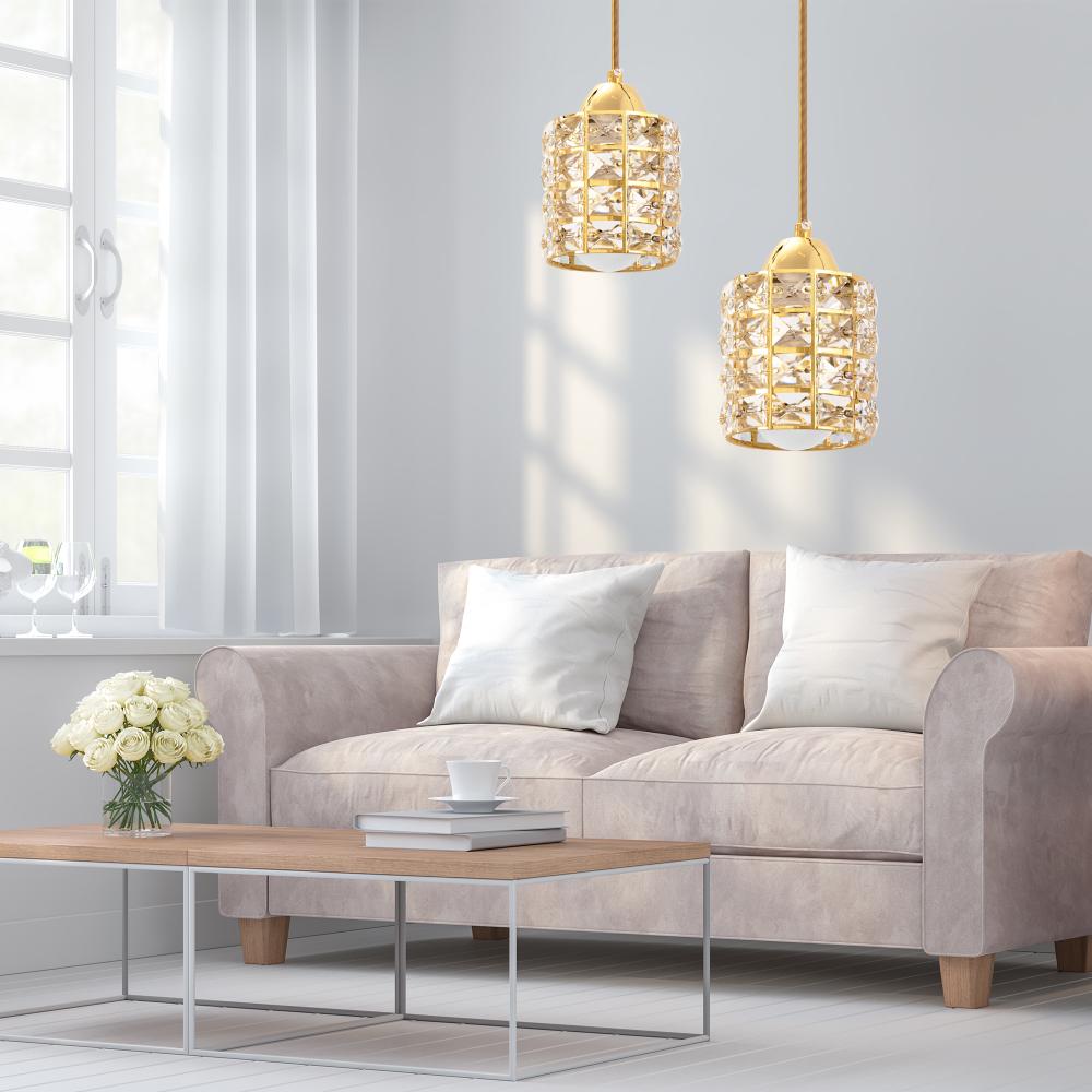 Taklampa Kristall APP724-1CP Guld