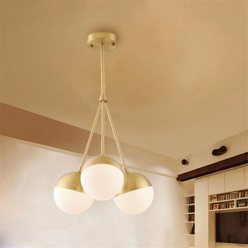Hängande Lampa Glas Kula Opal APP688-3CP Guld