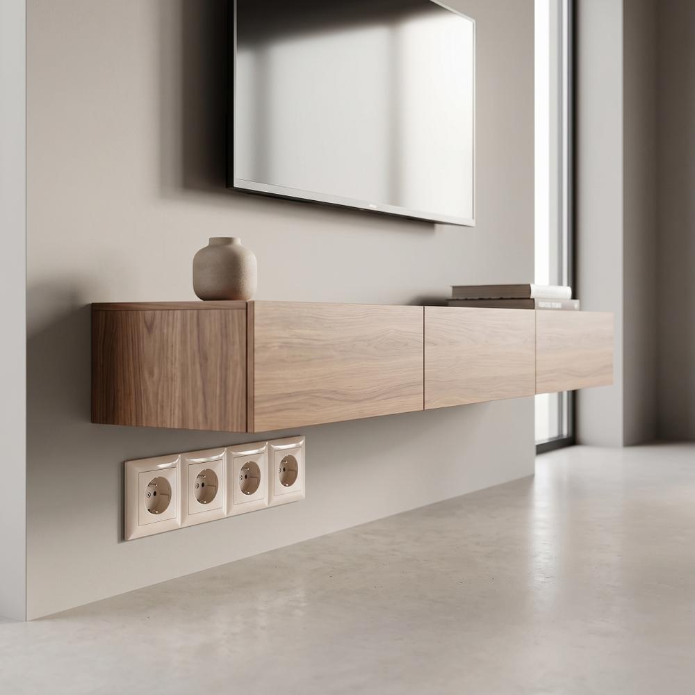 Cadre quadruple pour prises OSTE JNH016-4F Beige