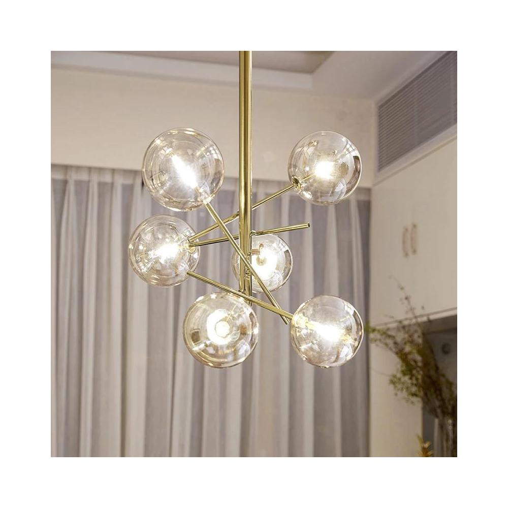 Hänglampa Glasbollar 6 st APP919-6CP Guld