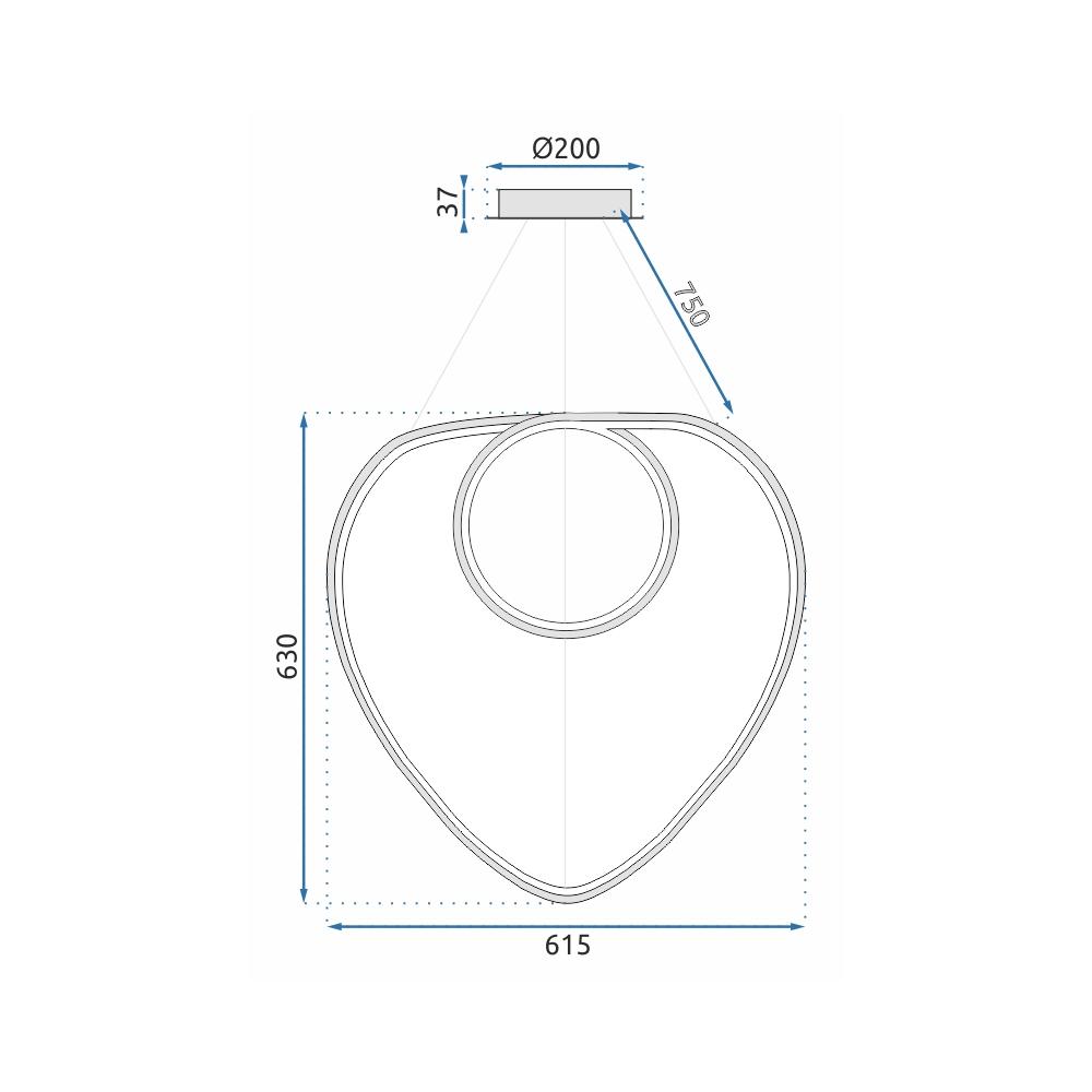 Taklampa Loop LED + Fjärrkontroll APP798-cp Krom