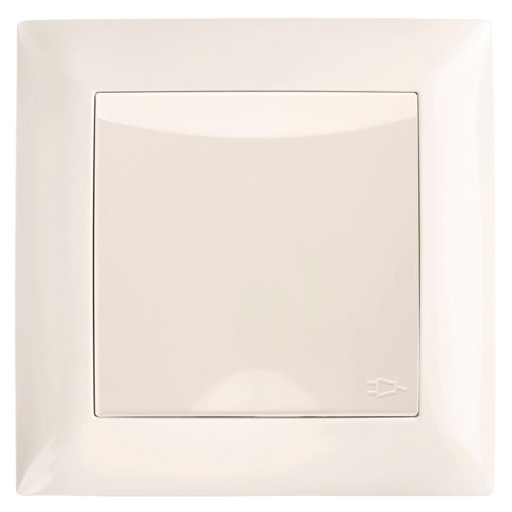 Единичен контакт със заземяване и капаче с рамка OSTE JNH005-G Beige