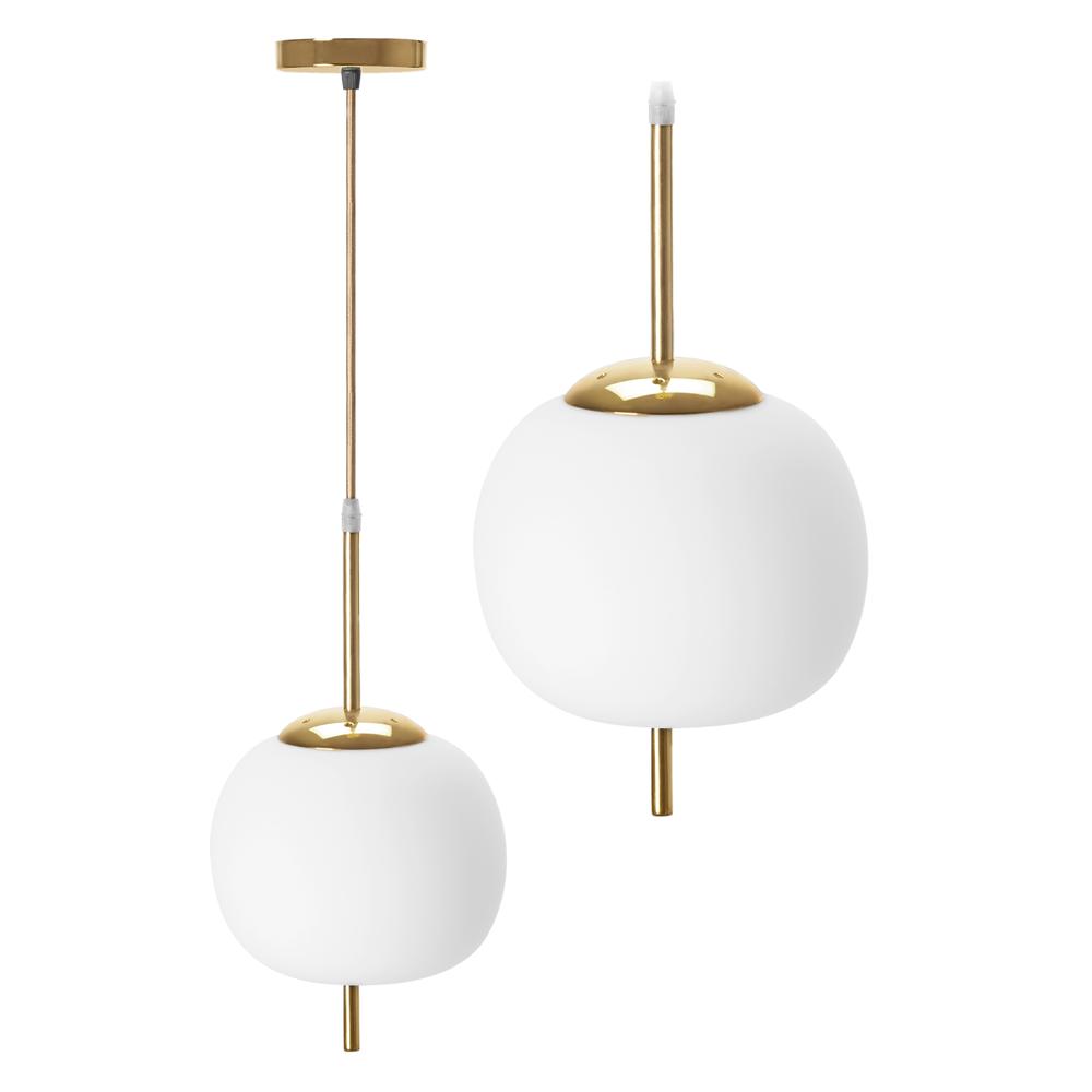 Taklampa i glas, hängande kula APP669-1CP, guld