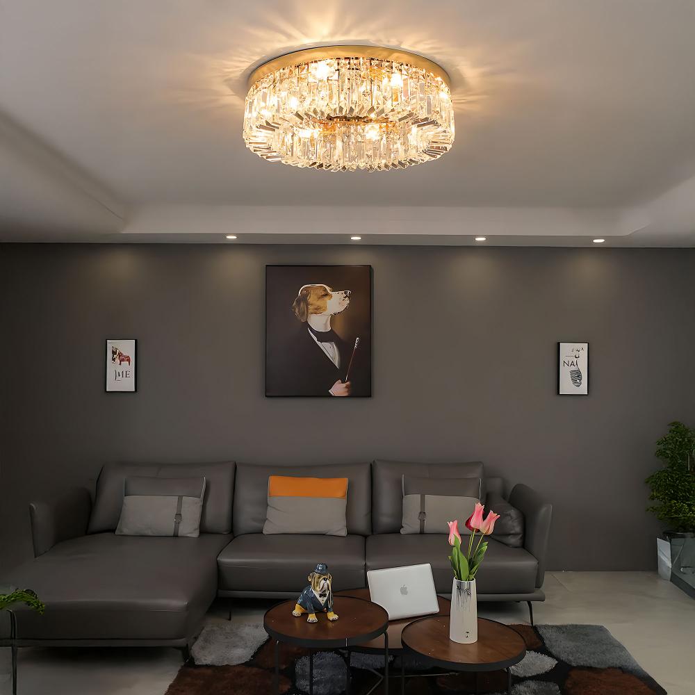 KRYSKTALLAMPA PLAFOND APP1729-8C 60 cm GULD
