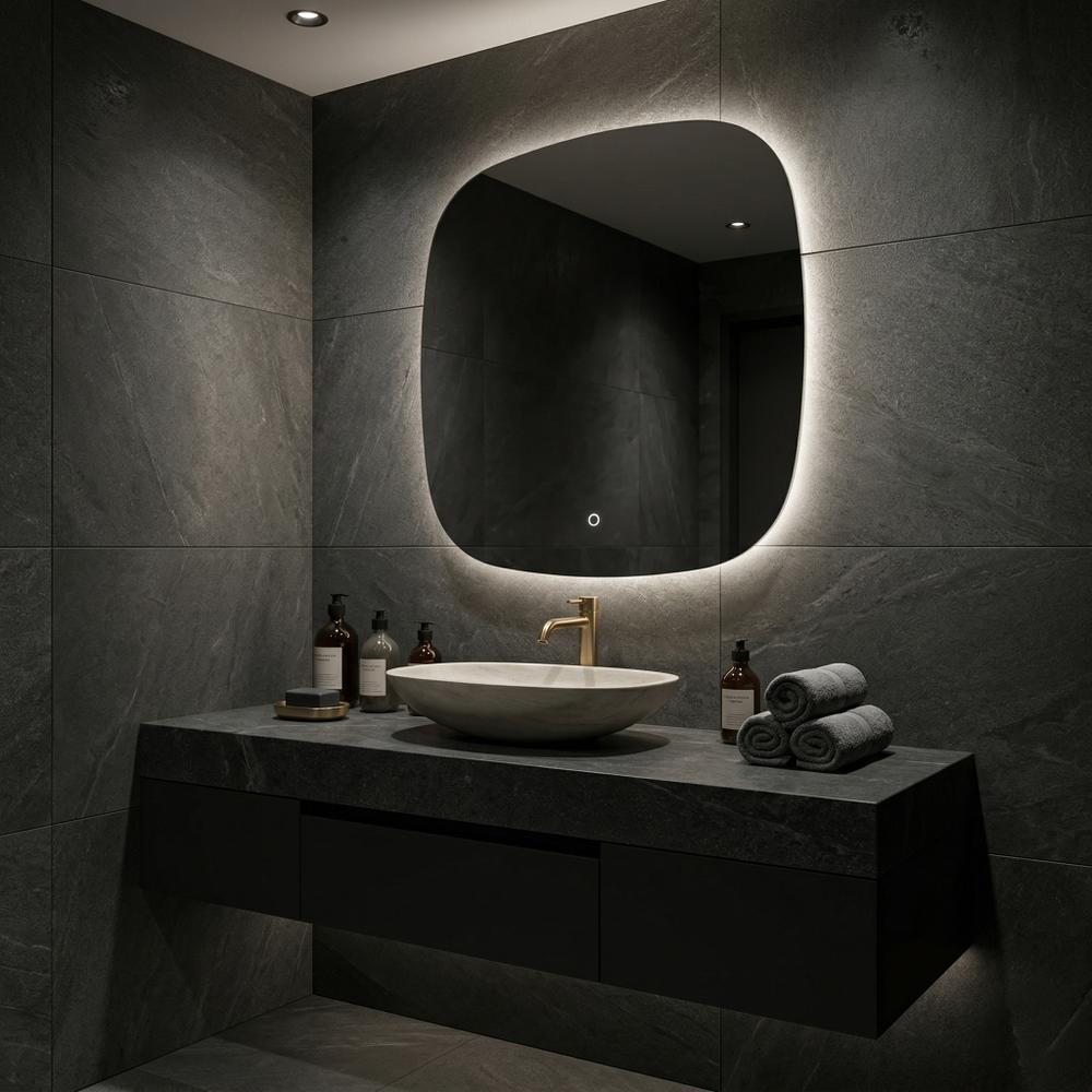 LED-VÄGGSPEGEL 70x70cm TOP